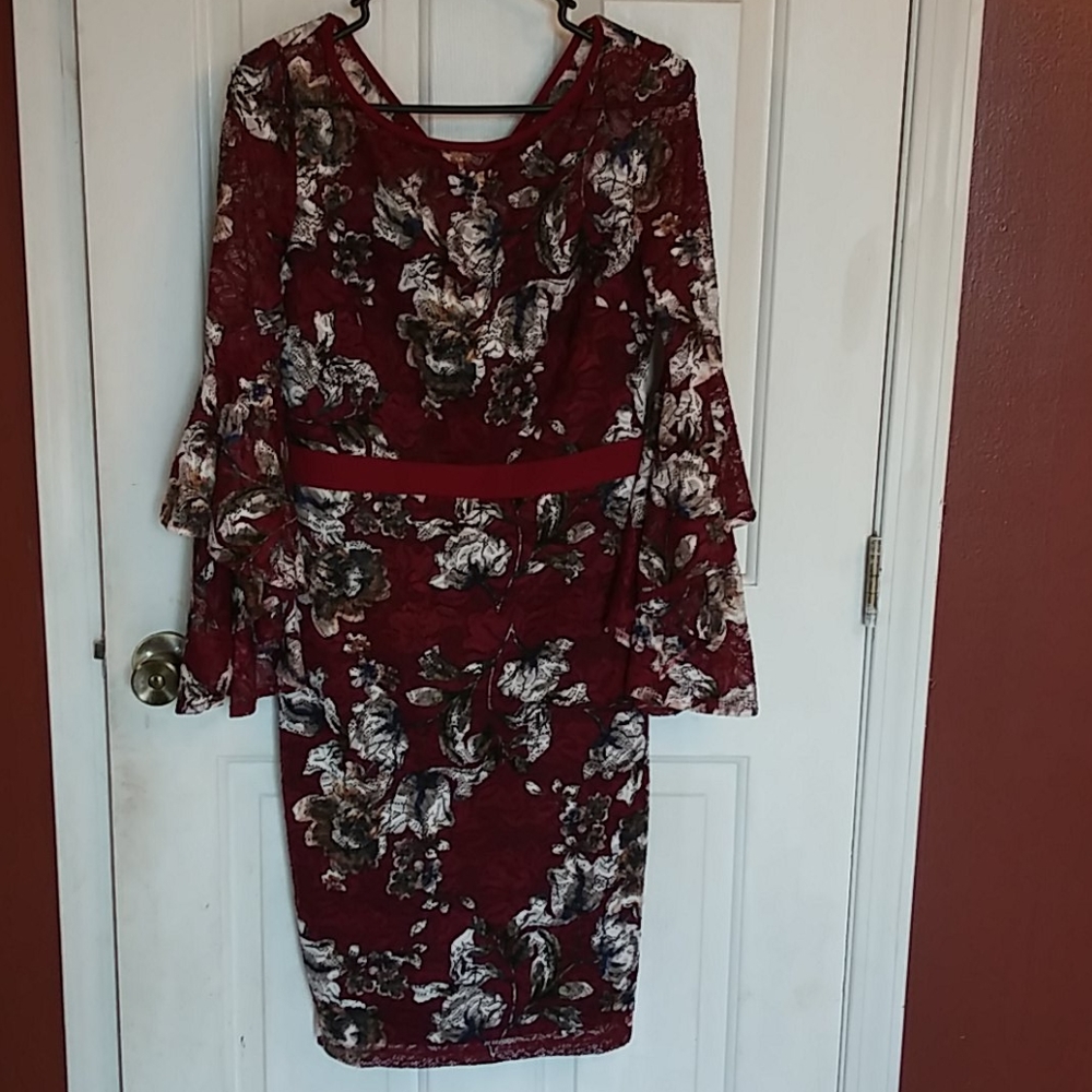 3/4 length dress with bell sleeves